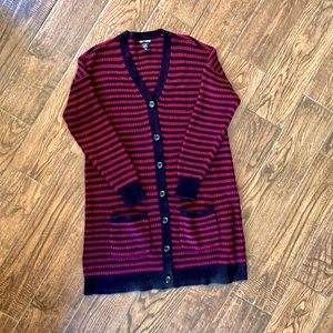 Black & Red Button Up Cardigan